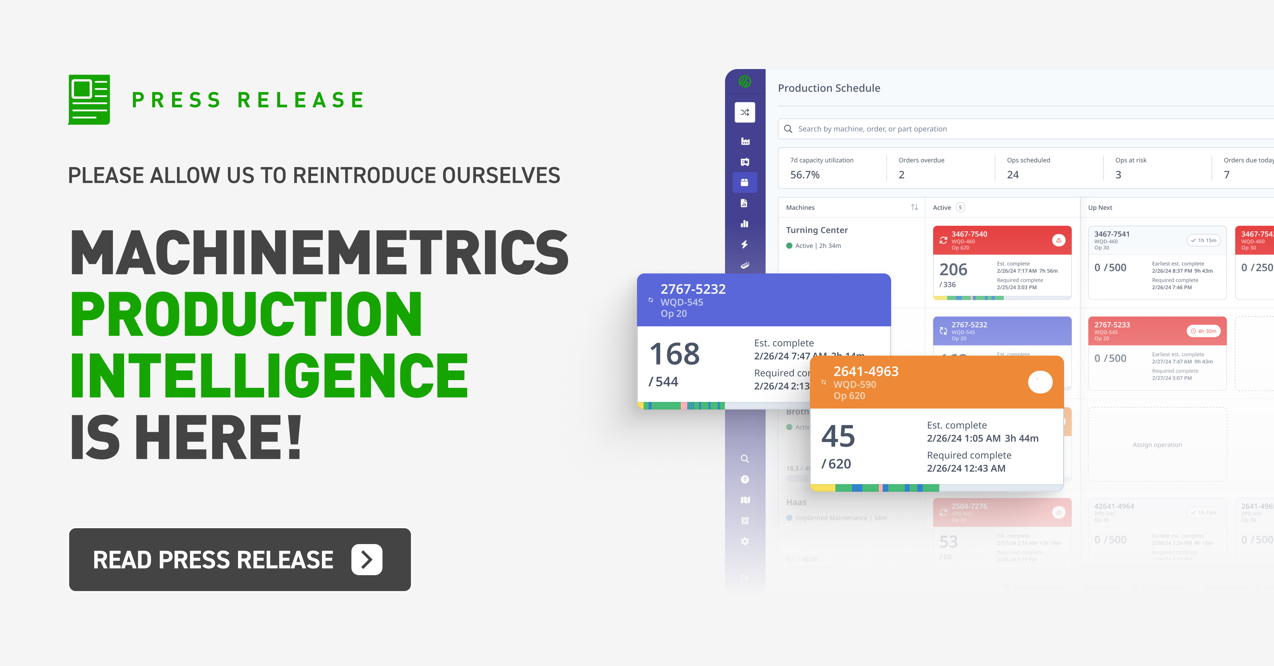 MachineMetrics Production Intelligence Press Release